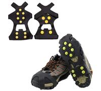 QeeHeng Tacos de hielo para tracción de nieve, crampones para hielo y nieve, tacos de tracción sobre zapatos/botas, tacos de goma para hombres y mujeres, talla de zapato S/M/L/XL/XXL