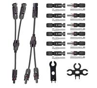 QeeHeng Y-Conector para Cables de Placas Solares, Distribuidor Y de Conectores Adaptador para Cables de Panel Solar Fotovoltaico, Macho Hembra MMF/FFM