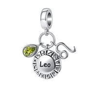 QeenseKc Abalorio de 12 piedras de nacimiento con forma de lágrima, para pulsera Pandora, Metal Diamante de imitación Metal Diamantes de imitación Cristal, Base