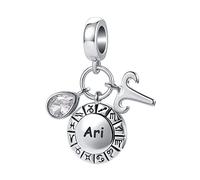 QeenseKc Abalorio de 12 piedras de nacimiento con forma de lágrima, para pulsera Pandora, Metal Diamante de imitación Metal Diamantes de imitación Cristal, Base
