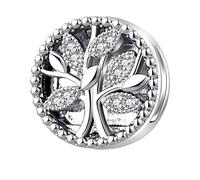 QeenseKc Reflexions - Abalorio de clip de árbol genealógico de circonita cúbica para pulsera Pandroa Reflexions, Diamantes de imitación de cristal de, Base