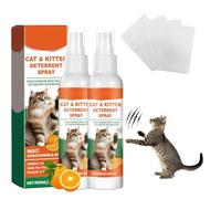 QEEROYO 2pcs Spray Antiarañazos Gatos, Spray Anti Arañazos para Gatos Sofá, Ideal para Uso Indoor y Outdoor, Evita Que Los Arañen Muebles, Alfombras, Cortinas y Plantas 200 ml