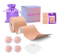 QEEROYO Cinta Adhesiva Pecho, Cinta de Levantamiento de Senos, Adhesivo Pecho, Boob Tape, 5cm x 5m, Ideal para Vestido Sin Hombro De Noche Escote V, Adecuado para la Piel, para Copa A-C