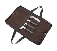 QEES Rodillo para Cuchillos, Bolsa Resistente para Cuchillos, Lona Encerada, Estuche para Cuchillos con 4 Compartimentos para Cuchillos y Utensilios de Cocina, Bolsa con asa para Cuchillos de Chef
