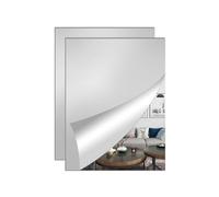QEEYON 2 Pcs Espejos Autoadhesivos Pared, 30 x 21 Cm Hojas de Espejos Acrílico Grueso A4, Azulejos Adhesivos de Espejo de 3 Mm de Grosor para Gimnasio, Escuela o Decoración del Hogar