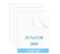 QEEYON 6 Pcs Hojas De Acrílico Transparente A4, 1mm Láminas De Plástico De Acrílico Transparente, Panel Acrílico Para Reemplazo De Vidrio, Letreros De Mesa, Caligrafía Y Pintura(29.7 x 21cm)