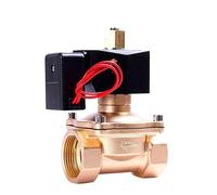 QEFHSVVZE Interruptor solenoide de latón de 1-1/4" de Ahorro, Normalmente Abierto, for Agua de 220 V y 12 V, sin Fiebre(NPT-12VDC)