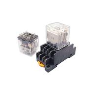 QEFHSVVZE Relé electromagnético intermedio General de Bobina pequeña con Base de zócalo LY3NJ HH63P, CA 220 V, CC 12/24 V, 10 A, 250 V, Contacto Plateado.