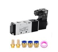 QEFHSVVZE Válvula neumática solenoide 4V110-06 de 5/2 vías, 5 Puertos, 2 Posiciones for compresor de Aire, 12 V CC, 24 V CA, 24 V CA, 110 V, 220 V(4v110-06 and 4mm,Motor with Bracket)