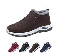 QEFRETH Botas de invierno para mujer, zapatos ortopédicos con forro de piel, botas ortopédicas antideslizantes para caminar con soporte de arco para invierno, antideslizantes, botines de tobillo