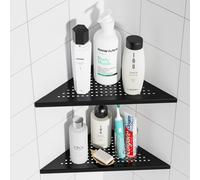 Qeke 2 Pack Bathroom Corner Shelf Recessed 10 Shower Shelf Caddy SUS304 Stainless Steel Shelf Wall Mount Triangular No Dril