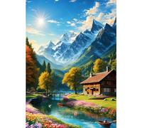 QENSPE Diamond Painting Naturaleza Paisaje Pintura Diamante 5D DIY Diamond Art Kit Completo para Adultos Principiantes, Cuadro Diamantes Set para Decoración Regalo Hogar (WX5598) - 30x40cm