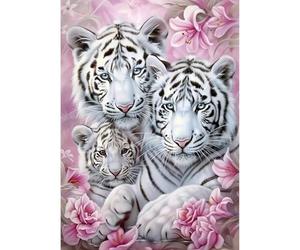 QENSPE Diamond Painting Tigre Blanco Pintura de Diamantes 5D Kit de Pintura de Diamantes Adultos Animales Diamante Completo Arte Pintura Bordado Juego de Punto de Cruz Cuadros Juego Decoración de