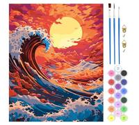 QENSPE Kit de pintura por números para adultos, adultos marinos, kits de pintura por números sobre lienzo, pintura al sol por números, regalo para decoración de pared en casa, 40 x 50 cm (sin marco)