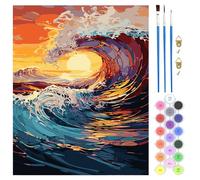 QENSPE Kit de pintura por números para adultos, adultos marinos, kits de pintura por números sobre lienzo, pintura de paisaje por números, regalo para decoración de pared en casa, 40 x 50 cm (sin