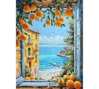 QENSPE Kit de Pintura por Números para Adultos, Limón Paint by Numbers, Paisaje Pintar Números Pintura Acrílica al Óleo para Decor de Paredes Hogar (30x40 cm) Sin Marco