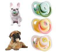 QEOTOH 3PCS Pet Dog Silicone Pacifier, Puppy Kitten Calming Pacifier, Bite Resistant Chew Toys for Small Dogs, Food Grade Silicone, Animal Accessories Decoration Pet Supplies