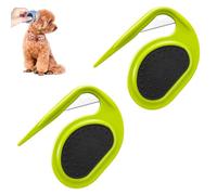 QEOTOH Grooming Knife for Long-Haired Pets - Remove Clumps, Mini Portable Pet Hair Trimmer Grooming Comb for Removing Tangled and Loose Hair, Multifunctional Pet Grooming Tools (Green 2PCS)