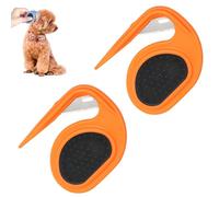 QEOTOH Grooming Knife for Long-Haired Pets - Remove Clumps, Mini Portable Pet Hair Trimmer Grooming Comb for Removing Tangled and Loose Hair, Multifunctional Pet Grooming Tools (Orange 2PCS)