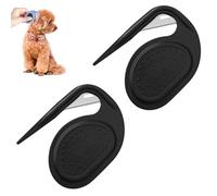 QEOTOH Grooming Knife for Long-Haired Pets - Remove Clumps, Mini Portable Pet Hair Trimmer Grooming Comb for Removing Tangled and Loose Hair, Multifunctional Pet Grooming Tools (Black 2PCS)
