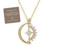 QEOTOH To My Badass Squad Necklace - We Always Have Each Other's Back, Rotatable Sun and Moon Necklace, Friendship Jewelry Gifts for Bestie, Best Friends (Gold)