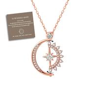 QEOTOH To My Badass Squad Necklace - We Always Have Each Other's Back, Rotatable Sun and Moon Necklace, Friendship Jewelry Gifts for Bestie, Best Friends (Rose Gold)