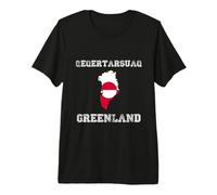Qeqertarsuaq Groenlandia Vintage Groenlandia Bandera Mapa Diseño Camiseta Premium