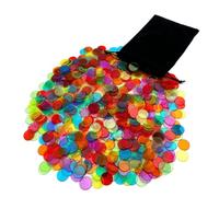 QEQSHQO 100 unidades de Fichas de plástico para el Bingo,8 Colores Transparentes,Cada uno Mide (diámetro de 1.5 cm cada uno)