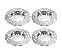 QEQSHQO 4 Piezas Filtro de Fregadero de Acero Inoxidable con Agujeros,Filtro de Cocina,Filtro de Drenaje,Tapón de Fregadero,Colador de la Trampa de Pelo,para Cocina Baño