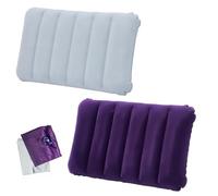 QEQSHQO Almohada Hinchable de Viaje y Camping, Set de 2 en 2 Colores - Ultraligera, Ergonómica para Máximo Confort Outdoor.