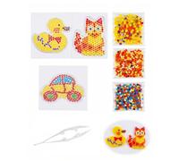 QEQSHQO Hama Beads 5mm Kit de 3 Paquetes | Cuentas para Planchar con Diseño de Coche, Pato, Gato | Manualidades Creativas para Niños, Desarrolla Motricidad Fina