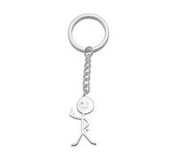 QEQSHQO Llavero divertido con lenguaje de signos sonriente Stickman bonito bolso de tendencia llavero de coche con abalorio