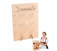 QEQSHQO Soporte para Donuts, Set de 4 Piezas Expositor de Madera para Pared, Torre Estable y Seguro para Mesa Dulce, Decoración Cumpleaños y Bodas Premium