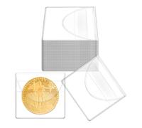 QEQSHQO Soportes de Mangas de Monedas,20 Unidades,Accesorios para Porta Monedas,Suministros de colección de Monedas,Bolsas Individuales (5,5 x 5,2 cm,Transparente)