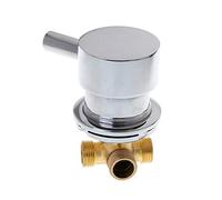 QERMULA Mezclador Termostático de Agua Fría y Caliente G1/2", Grifo de Dos Entradas y Una Salida para Ducha, Válvula de Agua, Plata y Oro