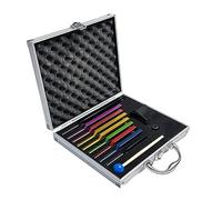 Qerwsdty 1 juego de 9 diapasones para curación, sanación de sonido, mantenimiento del cuerpo, con caja de regalo de aluminio, aleación de aluminio