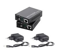 Qerwsdty 1 par de transceptores de fibra óptica 100 Mbps / 20 km monomodo de fibra simple SC Gigabit convertidor de medios 1310/1550 Nm enchufe europeo