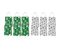 Qerwsdty 12 piezas fútbol juego de pelota-negro--verde-hierba-fútbol-compañero-regalo bolsa de papel kraft
