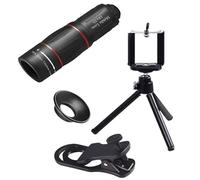 Qerwsdty 18x concierto de viaje al aire libre HD teléfono móvil portátil teleobjetivo objetivo externo fotografía pequeño telescopio monocular duradero fácil de usar B