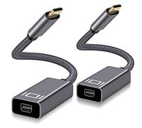 Qerwsdty 2 X USB C/Type-C TO Mini DisplayPort Adaptador Cable Adaptadora Ultra HD 4K @ 60Hz / 2K @ 144Hz, Adecuado para Computadora