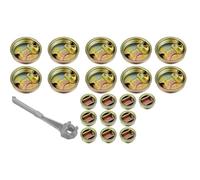 Qerwsdty 20 Tapones de TapóN de Tambor de Metal con Junta, Tapa de TapóN de Acero de 2 Pulgadas y 3/4 de Pulgada con Llave de TapóN de Aluminio, Tapas de TapóN de Barril