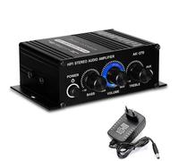 Qerwsdty -270 Amplificador HiFi Amplificador Doméstico de 2.0 Canales Ajuste de Graves y Agudos Audio Estéreo de Sonido de Cine en Casa DC12V Enchufe Europeo