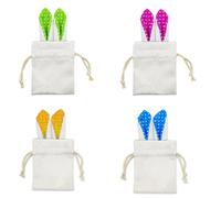 Qerwsdty 4PCS Bolsas de Dulces con CordóN de SublimacióN Bolsa con CordóN de Pascua Bolsa de ImpresióN de Transferencia de para Bolsas de Dulces de Pascua