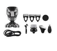 Qerwsdty 5 en 1 4D Afeitadora Eléctrica Calva para Hombres 7 Cuchillas Flotantes Cortadora de Pelo para Barba, Nariz y Orejas Cepillo de Limpieza para Hombres