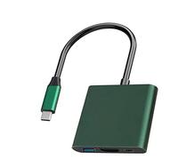 Qerwsdty Adaptador de Concentrador USB-C 3 en 1, 4K @ 30Hz Type C a EstacióN de Acoplamiento USB 3.0 PD Compatible con para Laptop Desktop, KT301