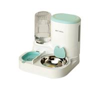 Qerwsdty Alimentador Automático para Mascotas GravityFeeder con Separación de Alimentos Secos y Húmedos, Color Gris, Recarga Automática de Agua, Gran Capacidad,