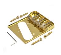 Qerwsdty Anillo de de Guitarra TL para de Metal Estilo Puente con Silletas de Latón Compensadas, Lados Planos y Recortados, Dorado