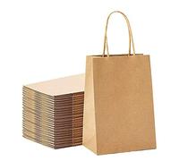 Qerwsdty Bolsas de Papel MarróN de 50 Piezas Bolsas de Papel Dulces para Fiestas Bolsas de Papel Kraft Suministros de Fiesta para Celebraciones 21X8X15Cm