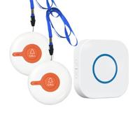 Qerwsdty Botón de Llamada Buscapersonas Timbres Inalámbricos Buscapersonas Inalámbrico 4 Engranajes 350M Para/Ancianos/Pacientes/Discapacitados/Mujer Embarazada Enchufe Europeo