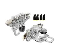 Qerwsdty BotóN de Metal Palanca de Mando Mando de Videojuegos + 4X Controlador de Juego de Agarre de Mangas de Dedo Gamepad con Clip Trasero de TeléFono MóVil para Android